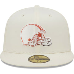 Cleveland Browns New Era Chrome Color Dim 59FIFTY Fitted Hat - Cream online