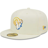 Los Angeles Rams New Era Chrome Color Dim 59FIFTY Fitted Hat - Cream discount
