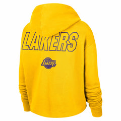 Los Angeles Lakers Women's Courtside Cropped Pullover Hoodie - Gold for sale
