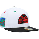Colorado Rockies 25th Anniversary Primary Eye 59FIFTY Fitted Hat White/Black