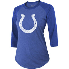 Jonathan Taylor Indianapolis Colts Majestic Threads Women's Player Name & Number Raglan Tri-Blend 3/4-Sleeve T-Shirt - Royal discount