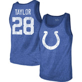 Jonathan Taylor Indianapolis Colts Majestic Threads Player Name & Number Tri-Blend Tank Top - Heathered Royal discount