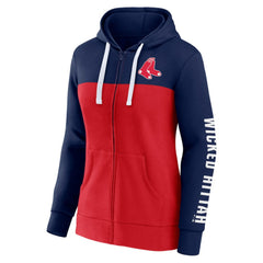 Boston Red Sox Women's Take The Field Colorblocked Hoodie Full-Zip Jacket Navy/Red