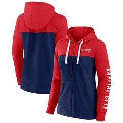 Washington Nationals Women's Take The Field Colorblocked Hoodie Full-Zip Jacket Red/Navy