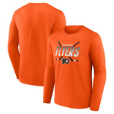 Philadelphia Flyers Fanatics Covert Long Sleeve T-Shirt - Orange T-shirts