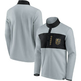 Vegas Golden Knights Fanatics Hockey Polar Fleece Quarter-Snap Jacket - Gray/Black Jackets