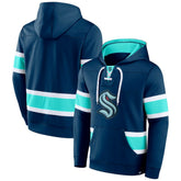 Seattle Kraken Fanatics Powerplay Warrior Pullover Hoodie - Deep Sea Blue Hoodies