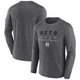 Brooklyn Nets Where Legends Play Iconic Practice Long Sleeve T-Shirt - Heathered Charcoal outlet