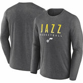 Utah Jazz Where Legends Play Iconic Practice Long Sleeve T-Shirt - Heather Charcoal shop
