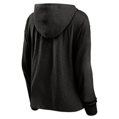 Portland Trail Blazers Women's Full Steam Slub Hoodie T-Shirt - Black cheap