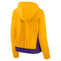 Los Angeles Lakers Women's Iconic Halftime Colorblock Pullover Hoodie - Gold outlet