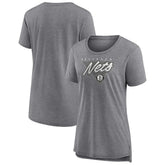 Brooklyn Nets Women's True Classics Tri-Blend T-Shirt - Heathered Gray for sale