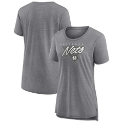 Brooklyn Nets Women's True Classics Tri-Blend T-Shirt - Heathered Gray for sale