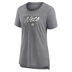 Brooklyn Nets Women's True Classics Tri-Blend T-Shirt - Heathered Gray for sale