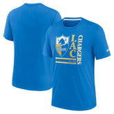 Los Angeles Chargers Wordmark Logo Tri-Blend T-Shirt - Powder Blue discount