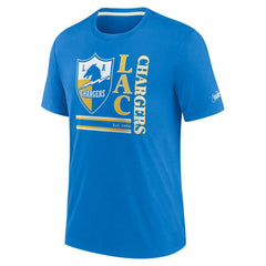 Los Angeles Chargers Wordmark Logo Tri-Blend T-Shirt - Powder Blue discount