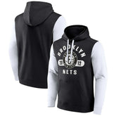Brooklyn Nets Attack Colorblock Pullover Hoodie - Black/White outlet