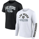Las Vegas Raiders Long and Short Sleeve Two-Pack T-Shirt - Black/White online