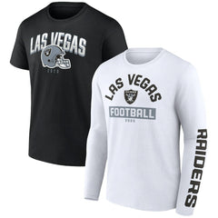 Las Vegas Raiders Long and Short Sleeve Two-Pack T-Shirt - Black/White online
