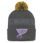 St. Louis Blues Fanatics Authentic Pro Home Ice Cuffed Knit Hat with Pom - Charcoal Hats