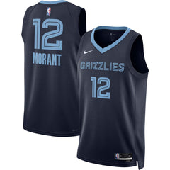 Ja Morant Memphis Grizzlies Unisex Swingman Jersey - Icon Edition - Navy for sale