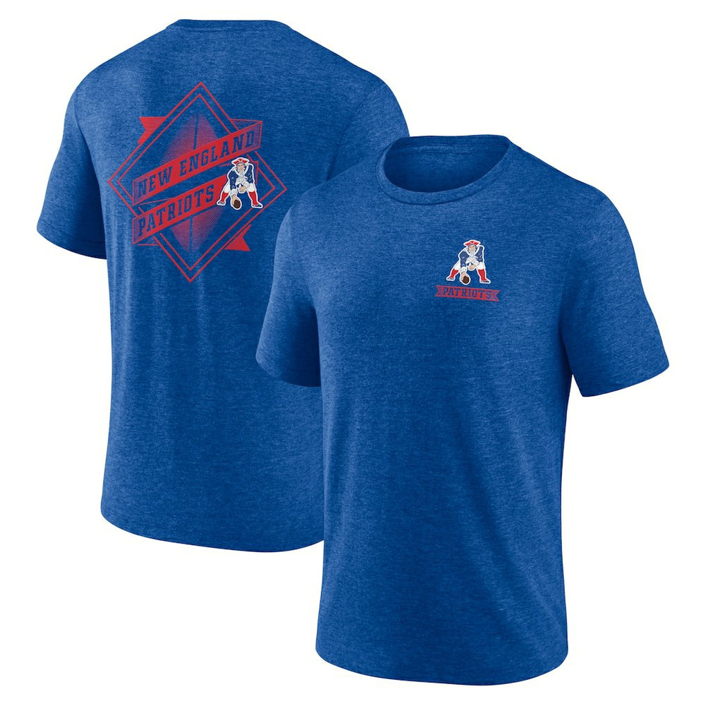 New England Patriots Diamond Scroll Tri-Blend T-Shirt - Royal for sale