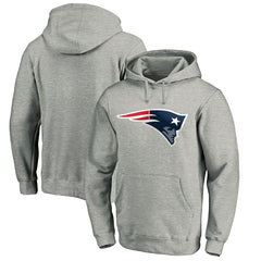 New England Patriots Primary Logo Fitted Pullover Hoodie - Heather Gray sale