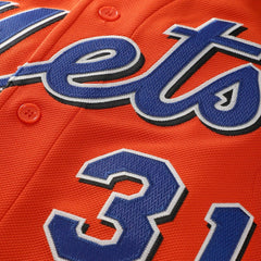 Mike Piazza New York Mets Cooperstown Collection Mesh Batting Practice Button-Up Jersey Orange