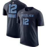 Ja Morant Memphis Grizzlies Icon 2022/23 Name & Number T-Shirt - Navy cheap