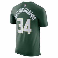 Giannis Antetokounmpo Milwaukee Bucks Icon 2022/23 Name & Number T-Shirt - Hunter Green outlet