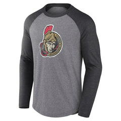 Ottawa Senators Fanatics Special Edition Long Sleeve Tri-Blend Raglan T-Shirt - Heather Gray T-shirts
