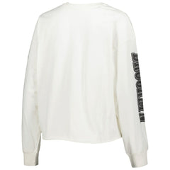 Brooklyn Nets '47 Women's Parkway Brush Back Long Sleeve Cropped T-Shirt - Cream outlet
