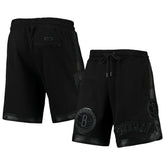 Brooklyn Nets Pro Standard Triple Black Gloss Logo Shorts for sale
