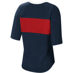 Minnesota Twins Touch Women's Lead Off Notch Neck T-Shirt Navy/Red