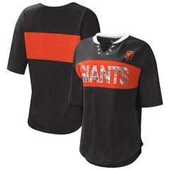 San Francisco Giants Touch Women's Lead Off Notch Neck T-Shirt Black/Orange