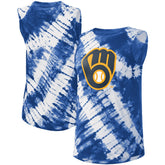 Milwaukee Brewers Touch Women's Money Ball Tie-Dye Tank Top Blue