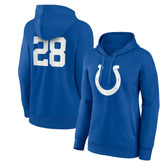 Jonathan Taylor Indianapolis Colts Women's Player Icon Name & Number V-Neck Pullover Hoodie - Royal cheap
