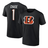 Ja'Marr Chase Cincinnati Bengals Player Icon Name & Number T-Shirt - Black for sale
