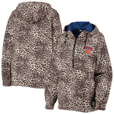 New York Knicks DKNY Sport Women's Gabriella Windbreaker Half-Zip Hoodie - Leopard sale