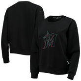 Miami Marlins DKNY Sport Women's Carrie Pullover Sweatshirt Black