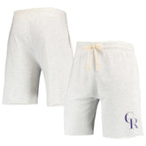 Colorado Rockies Concepts Sport Mainstream Terry Tri-Blend Shorts Oatmeal