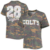 Jonathan Taylor Indianapolis Colts Majestic Threads Women's Name & Number V-Neck Tri-Blend T-Shirt - Camo outlet