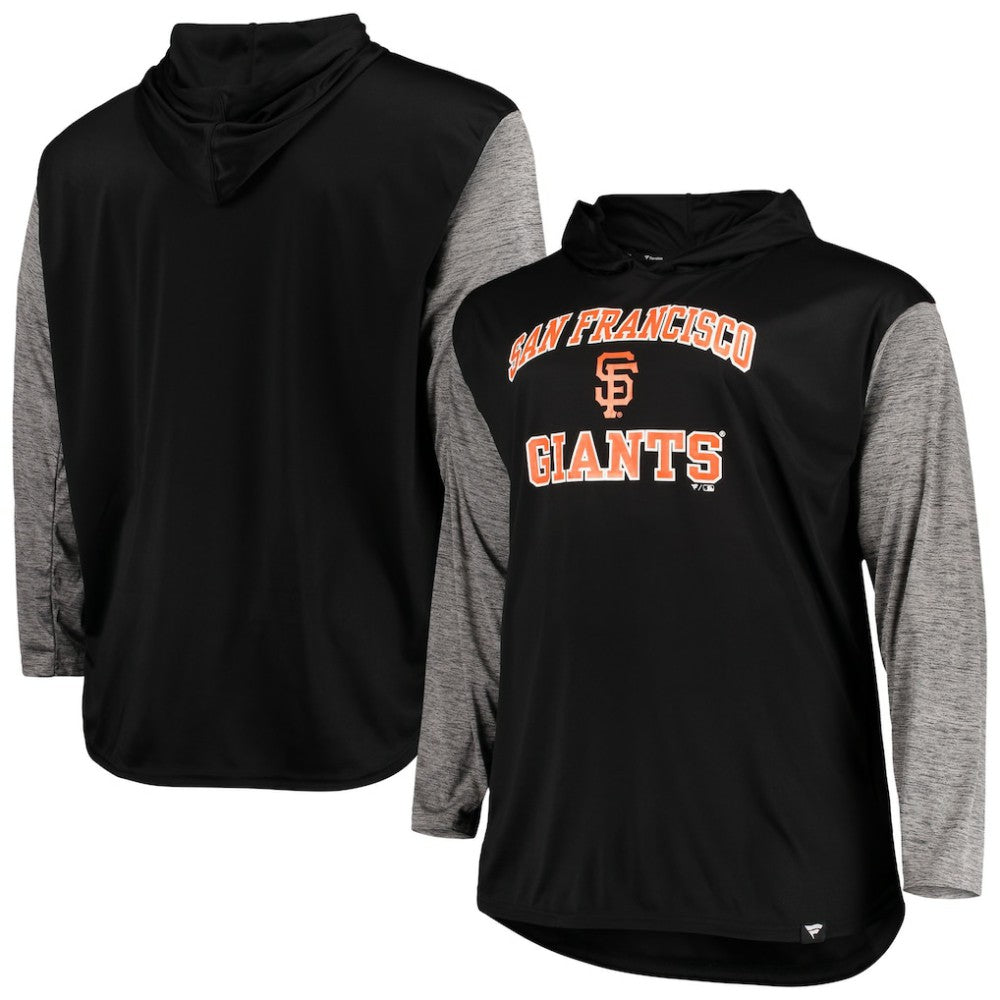 San Francisco Giants Big & Tall Wordmark Club Pullover Hoodie Black/Heathered Black