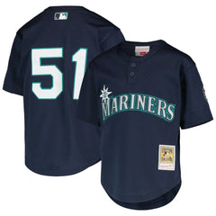 Ichiro Suzuki Seattle Mariners Youth Cooperstown Collection Mesh Batting Practice Jersey Navy
