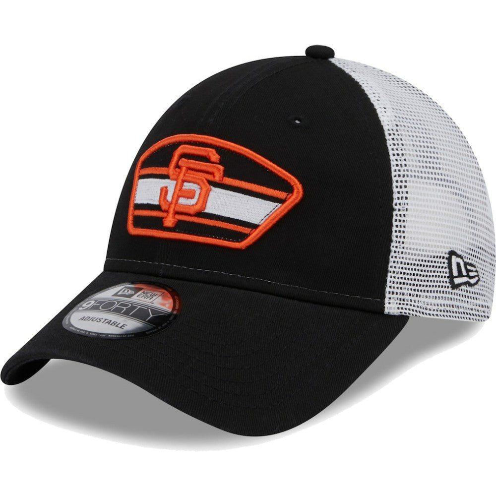 San Francisco Giants Logo Patch 9FORTY Trucker Snapback Hat Black/White