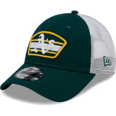 Athletics Logo Patch 9FORTY Trucker Snapback Hat Green/White