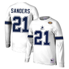 Deion Sanders Dallas Cowboys Retired Player Name & Number Long Sleeve Top - White online