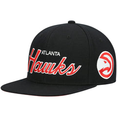 Atlanta Hawks Hardwood Classics Script 2.0 Snapback Hat - Black for sale
