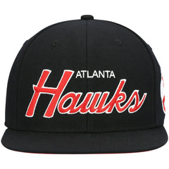 Atlanta Hawks Hardwood Classics Script 2.0 Snapback Hat - Black for sale