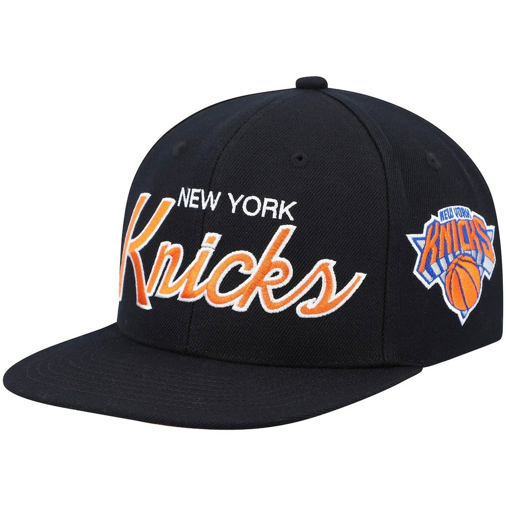 New York Knicks Hardwood Classics Script 2.0 Snapback Hat - Black sale
